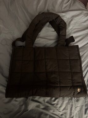 Quilted Baby Tote Bag in Dark Brown